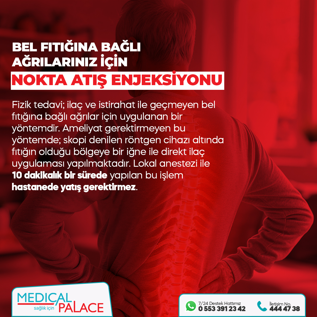 Bel Fıtığına Bağlı Ağrılarınız İçin Nokta Atış Enjeksiyonu 