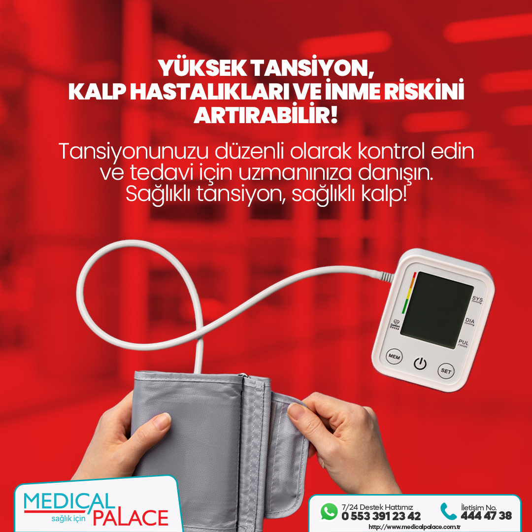 YÜKSEK TANSİYON KALP HASTALIKLARI RİSKİNİ ARTIRIR.